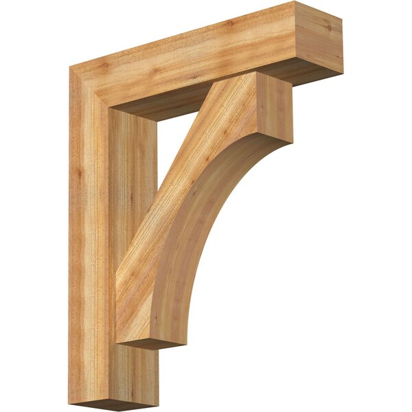 Ekena Millwork Westlake Block Rough Sawn Bracket w/ Offset Brace, Western Red Cedar, 8"W x 32"D x 38"H BKT0806X32X38WTL05RWR - main